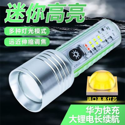 Đèn Pin Siêu Chói Ngoài Trời Xuyên Biên Giới Đèn Pin Siêu Sáng Có Thể Sạc Lại USB Đèn Làm Việc Tầm Xa Với Đèn Pin Trong Suốt