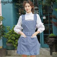 Double Layer Apron Waterproof Cleaning Cooking Oil-proof Cute Fashion Sleeveless Household Pocket Aprons Adult Kitchen Pinafore Aprons