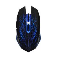 Rechargeable Wireless Mute Mouse 6 Buttons Illuminated Gaming Mouse RGB Breathing Light Wireless Mouse for PC Laptop Basic Mice