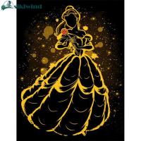 5D ภาพวาดเพชรเจาะเต็มรอบ DIY ชุด Belle ศิลปะหัตถกรรมตกแต่งบ้าน