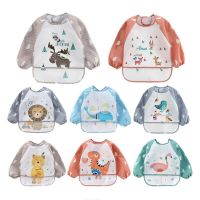 Baby Long Sleeve Scarf Waterproof Toddler Art Smock Feeding Bib Apron Pocket Infant Boys Girls Burp Cloth Banana Bibs for1-3Year Aprons