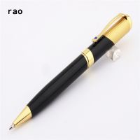 High quality 9009 Black Business  office Medium Nib Ballpoint Pen Gem hook Gold Trim New Student  Stationery  school supplies Pens