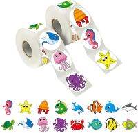 【CW】∏▪  Reward Kids Stickers Children Kawaii Cartoon Animals Design 50-500pcs Education Scrapbook Sticker Roll Label