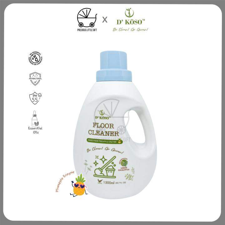 D'Koso Pineapple Enzyme Floor Cleaner Lemon Eucalyptus EO (1000ml) Lazada