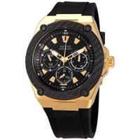 นาฬิกาข้อมือผู้ชาย GUESS Legacy Black Dial Black Silicone Strap Men Watch W1049G5