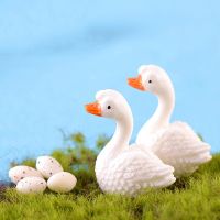 6Pcs/Set Miniature White Goose Ornaments Fairy Garden Bonsai Decorations