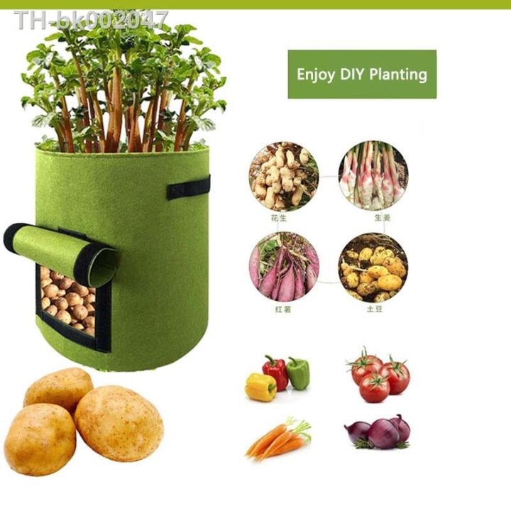 plant-grow-bags-fruit-vegetable-potato-pot-planting-bag-home-garden-pe-fabric-plants-growing-moisturizing-4-7-10-gallon