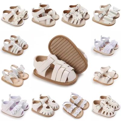 รองเท้าทารกสีขาวทำพิธีรองเท้าเด็กเล็กผู้หญิงก่อนวัย0-18เดือนเปลทารกแรกเกิดเจ้าหญิง