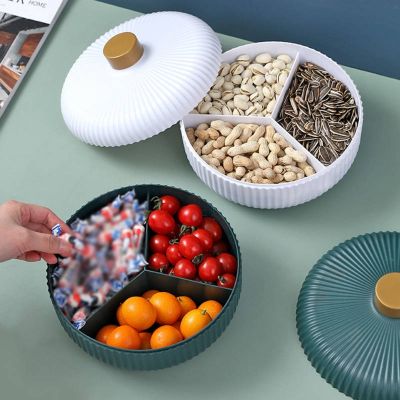 Food Storage Tray Dried Fruit Snack Plate Appetizer Serving Platter for Party Candy Nuts Dish With Cover Kitchen Supplies