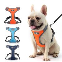 Mesh Cloth Breathable Big Dog Harness Vest Chest Strap Reflective Pet Rope Traction Leashes S-XL