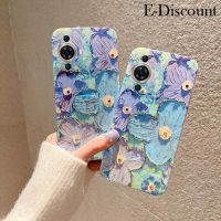 เคสโทรศัพท์ใหม่สำหรับ Huawei Nova 11 Pro ปลอกซิลิโคนนิ่มลายดอกไม้ภาพสีน้ำมันสีฟ้าอ่อนป้องกันการกระแทกสำหรับ Huawei Nova 11