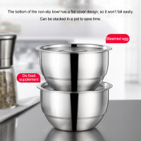 Stainless Steel Steaming Egg Bowls With Lid Anti Scald Food Mixing Bowl DIY Cake Bread Mixer Kitchen Utensil Bowl