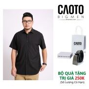 Áo Sơ Mi Big Size Nam Ngắn Tay Đen Chất Vải Co Giãn Thoải Mái Áo Sơ Mi Big
