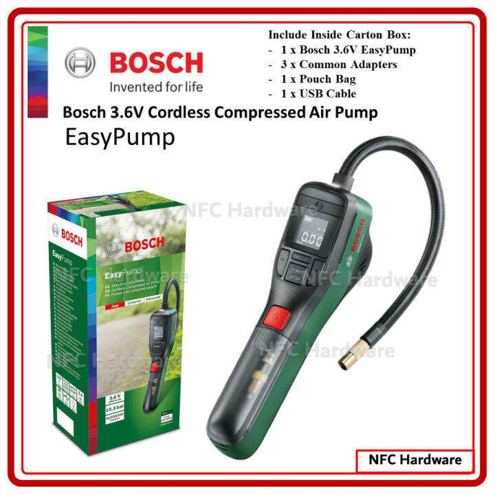 BOSCH 3.6V Cordless Compressed Air Pump EasyPump 10.3 bar Lazada