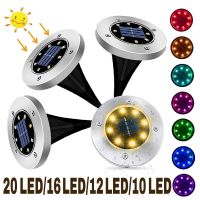 【LZ】✵☸  Solar Energy Ground Light Jardim ao ar livre luz subterrânea luzes do convés lâmpadas enterradas decoração de Natal 20 LED