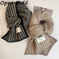 Field Women Simple Houndstooth ผ้าพันคอแฟชั่นคลาสสิกฤดูหนาวถัก Neckerchief คออุ่นสำหรับนักเรียน Couple