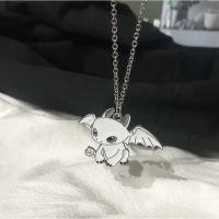 [ 1Pc Black and White Cartoon Evil Pendant Necklace For Couple ]