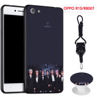 เคสโทรศัพท์ BTS,เคสซิลิโคนนิ่มสำหรับ OPPO R1S/R8007พร้อมแหวนลายเดียวกันและเชือก