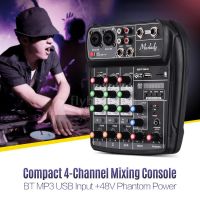 ( Pro+++ ) FLY l &amp; lfashion mus เครื่องผสมการ์ดเสียงดิจิตอล 4 - channel bt mp 3 usb input+48 v phantom Power for Music Recording คุ้มค่า เครื่อง ขยาย เสียง เครื่องขยายเสียง หูฟัง อื่น ๆ