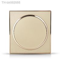 ✁✢ Depoguye New round gold wall speed switch panel EU UK 16A rocker lamp switch 220V luxury key light switch push button1gang2way