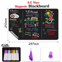 A4 Size Chalkboards Chalk Board Children Blackboard Magnetic Menu Whiteboard Black Stickers Dust Free Chalk
