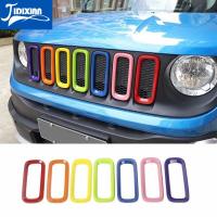 JIDIXIAN สีสันรถด้านหน้า Grille ตกแต่งสำหรับ Jeep Renegade 205 2016 2017 2018รถภายนอก Racing Grills อุปกรณ์เสริม