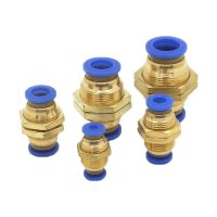 Pneumatic Fittings PM Straight Bulkhead Union Connector 4mm 6mm 8mm 10mm 12mm OD Hose Plastic Push In Gas Quick Connector Valves