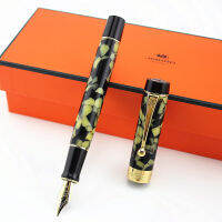 Jinhao Century Series Marble Celluloid Fountain Pen Beautiful WhiteYellow Black Line Pattern Ideal for GraduateBusinessOffice