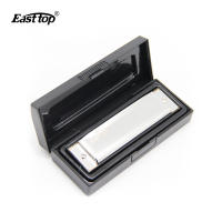 Easttop Harmonica 10หลุมบลูส์Harmonicaพร้อมสต็อกโลหะขั้นสูงหีบเพลงปากสีดำกล่องพลาสติกเกรดสำหรับผู้เล่นมืออาชีพเริ่มต้นนักเรียนเด็กของขวัญวันเกิดเด็ก