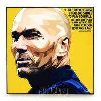 Zinedine Zidane #1 ซีเนดีน ซีดาน กัปตันทีม ฝรั่งเศส โค้ช Real Madrid รูปภาพ​ติด​ผนัง​ pop art พร้อมกรอบและที่แขวน ฟุตบอล​ กรอบรูป​​ รูปภาพ