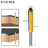 ดอกสว่านกับรองลื่นเราเตอร์ขอบสีแดงก้าน8มม. 1ชิ้นสำหรับแม่แบบไม้คัทเตอร์ใช้กับไม้กัดดอกสว่านทังสเตนคาร์ไบด์0