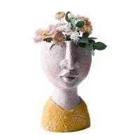 Creative Human Head Sculpture Vase Small Planter Abstract Portrait Flower Pots Home Storage Organization Decorative Accessories