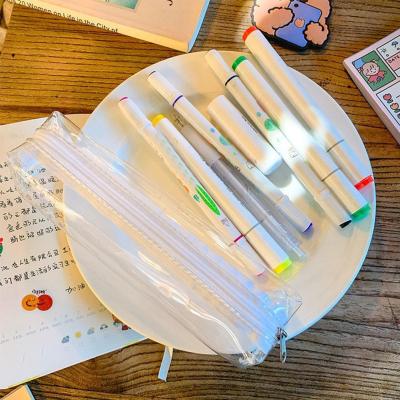 Transparent Pvc Pencil Case Creative Student Stationery Zipper Simple Stationery Japanese Waterproof Bag Bag Storage S8O1