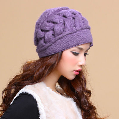 Charles Perra Brand Women Hats Winter Thicken Double Layer Thermal Knitted Hat Elegant Casual Wool Cap Beanies Beret 2849