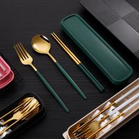 304 Tableware Set Portable Cutlery Set Dinnerware Set High Quality Stainless Steel  Fork Spoon Travel Flatware With Box Flatware Sets