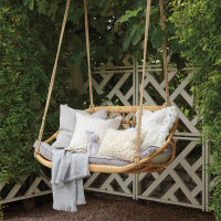 Spot parcel post Double Real Rattan Hanging Chair Hanging Basket Rattan Chair North Indoor Hammock Baby Swing ins Home B &amp; B Living Room Rocking Chair