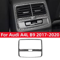 For Audi A4L A4 B9 2017-2020 Accessories Carbon Fiber Modified Interior Car Back Air Vent Outlet Set Trim Sticker Frame Cover