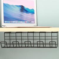 1pc Under Desk Cable Management Tray Iron Cable Organizer Cable Storage Rack Wire Cord Power Strip Adapter Organizer Shelf