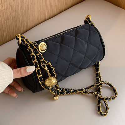 Luxury Designer Mini Shoulder Bags High Quality Nylon Chains Women Messenger Bags Cylindrical Crossbody Bags For Ladies Clutch