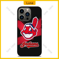 Cleveland Indians Art Mlb Phone Case for iPhone 14 Pro Max / iPhone 13 Pro Max / iPhone 12 Pro Max / Samsung Galaxy Note 20 / S23 Ultra Anti-fall Protective Case Cover 214