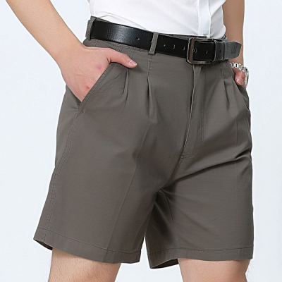 Mens Summer Shorts Casual Chino Shorts Work Trousers Summer Breathable Cool Business Shorts Bermudas Male Solid Color Cotton