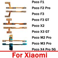 30 ชิ้น / ล็อตสําหรับ Xiaomi Poco F1 F3 F2 Pro X2 X3 NFC GT C3 M2 M3 Pro ปุ่มปรับระดับเสียงต้นฉบับ Flex Cable สวิตช์กุญแจด้านข้างเปิดปิด