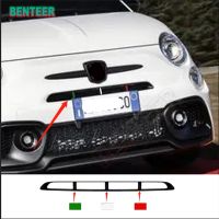 【HOT】❦◎ Italian Car Front Grille Flag Vinyl Sticker Abarth 500 595 695