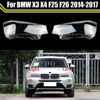 ไฟสัญญาณด้านข้างแสงโปร่งใสรถยนต์สำหรับ BMW X3 X4ไฟหน้ารถด้านหน้าเลนส์กระจก F26 2014 2015 2016 2017