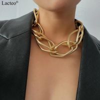 สร้อยคอสวยงามสร้อยทอง Lacteo Punk สร้อยคอหลายชั้นสีทอง Choker สร้อยคอเครื่องประดับสำหรับผู้หญิงฮิปฮอปสร้อยคอโซ่ไหปลาร้าหนาขนาดใหญ่