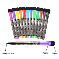 12pcsset Magnetic Erasable Whiteboard Pens Markers Dry Eraser Pages Childrens Drawing Pen Board Markers School Supplies