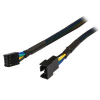 แจ็คเก็ตตาข่ายดำมีแขน12นิ้ว Ide Molex 4พินเคส Cpu Pwm พัดลมทำความเย็น Atx 12V/5V สายไฟสายพ่วงภายใน