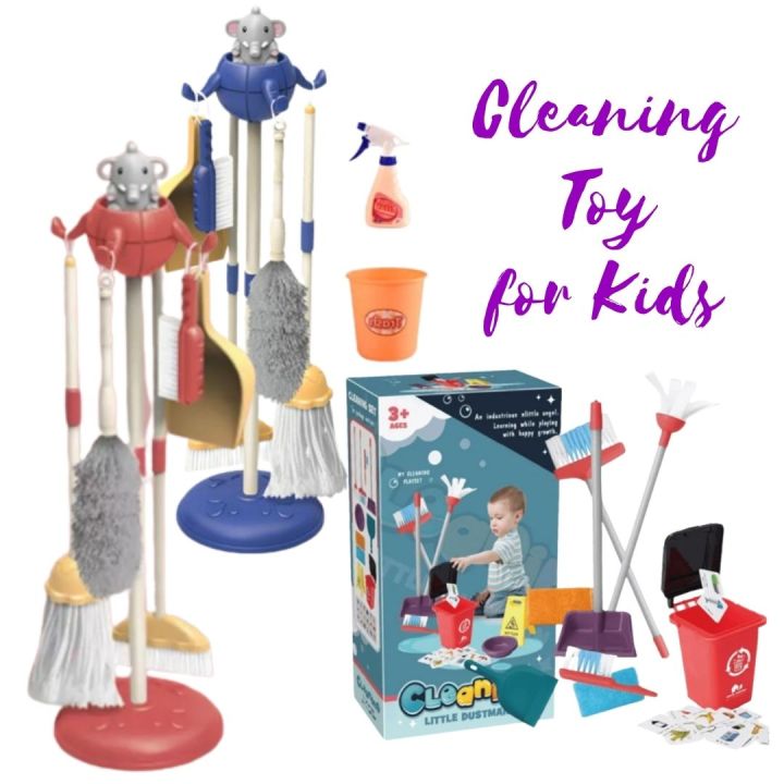 Kids Cleaning Set, 8 pcs Housekeeping Pretend Play Set Includes