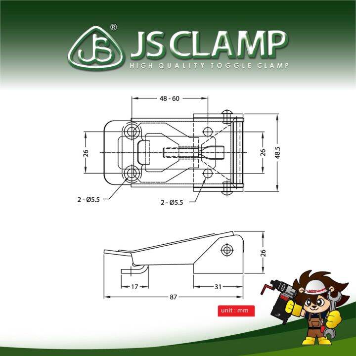 แคลมป์ยึดจับชิ้นงาน-toggle-link-clamp-latch-i-tl112