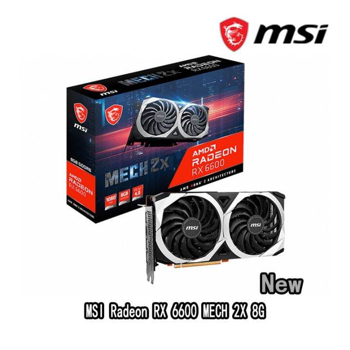 Msi Radeon Rx 6600 Mech 2x 8g New Gddr6 128 Bit 7nm Rx6600 Video Cards Gpu Graphic Card Desktop